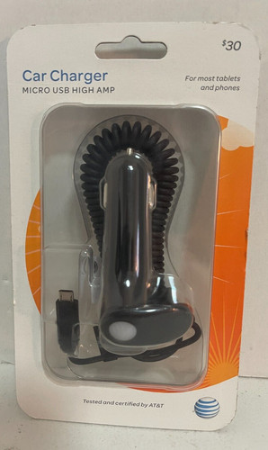 Micro USB Car Charger High Amp Universal Tablets Phones Any Devices 41546 ATT