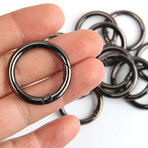 15pcs Metal Spring O Rings Clip Keychain Key Ring Buckle Carabiner Snap Hooks - Picture 18 of 39