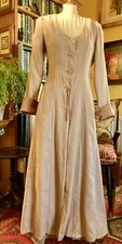 Rare Out Of Xile Pale Rose Pink Linen Edwardian Influence Maxi Coat Size 10 Or 1