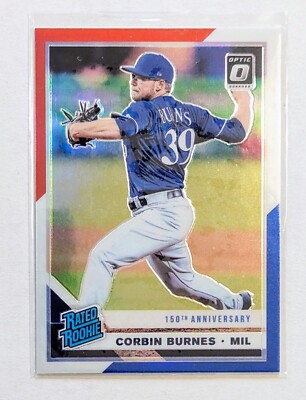 2019 Donruss Optic Corbin Burnes Red White Blue Prizm /150 RC #33 Diamondbacks