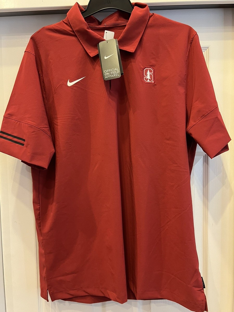 Stanford University Polo Shirt Mens XLarge Red Nike Collared Dri