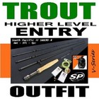 South Pacific HIGHER ENTRY TROUT Fly Fishing Outfit Combo - rod reel line leader