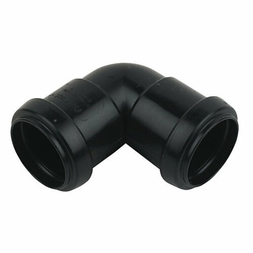 FloPlast WP11B Push-Fit Waste 90 Degree Bend Black 40mm - Picture 1 of 2