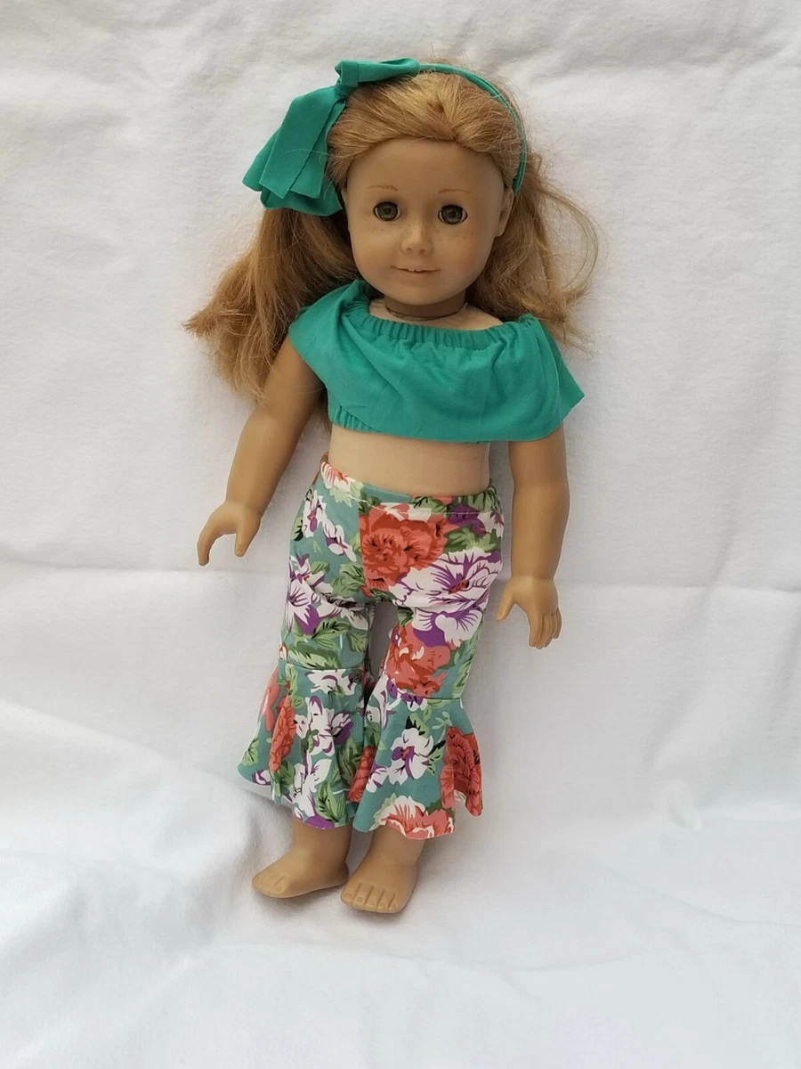 Ropa de mu eca se adapta a mu eca American Girl 18 pulgadas 3 piezas parte superior e inferior de campana hippie a os 70