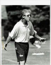 Press Photo New England Patriots' Football Coach Pete Carroll During Practice