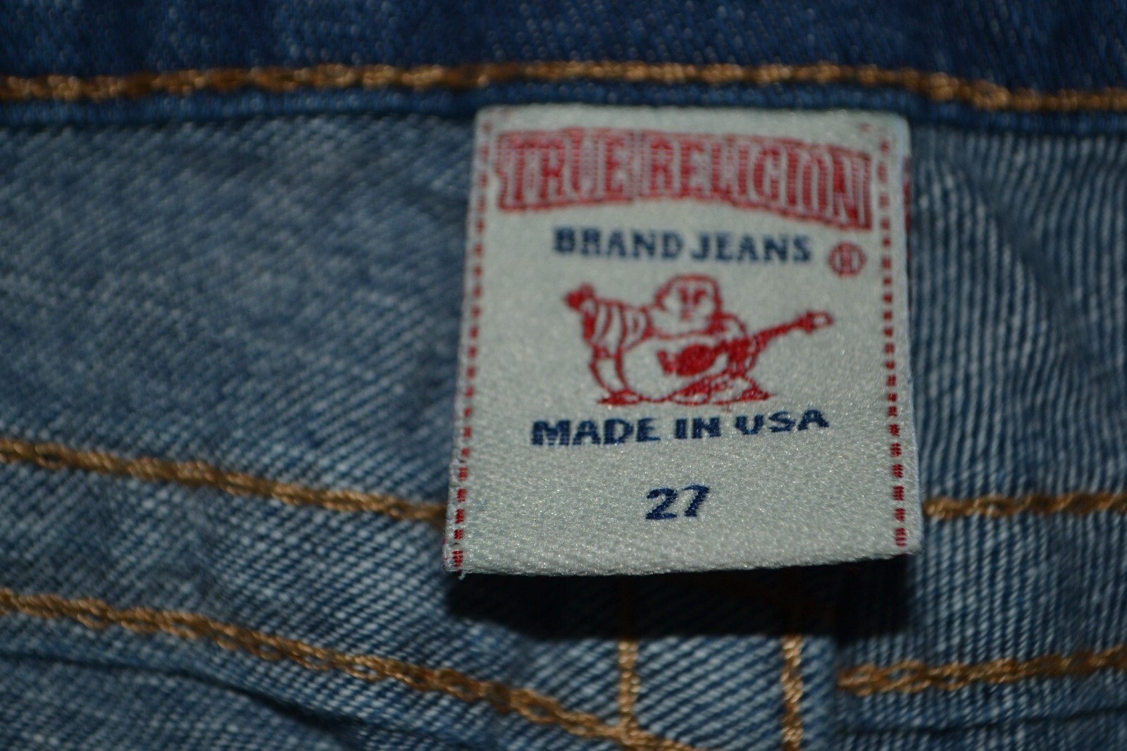 True Religion Women's Skinny No Pocket Flaps Blue Denim Jeans Sz 27x33 thumbnail 9