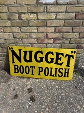 Vintage Nugget Boot Polish Enamel Sign