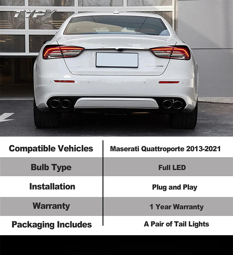 LED Tail light Assembly For Maserati Quattroporte 2013-2021 LED Rear Turn Signal