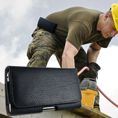 For iPhone 11 12 13 14 15 16 Pro Max XR Leather Belt Holster Case Carrying Cover - Picture 17 of 33