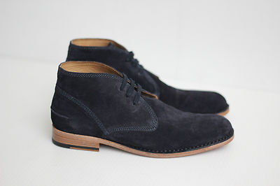 John Varvatos Blue and Tan Chukka Boots John Varvatos - Portland Indigo Blue Suede Chukka Boot main image 3