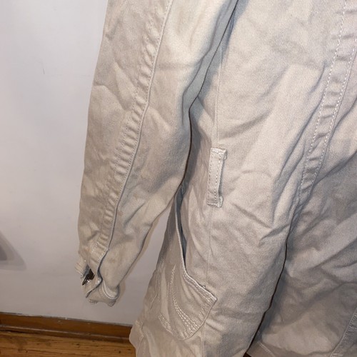 Tru Tru ? Womens Tan Long Jean Jacket Size Large Cotton - Picture 12 of 13