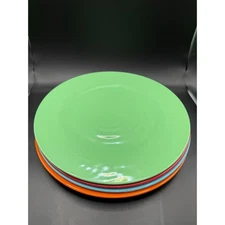 Gibson Home Colorful Dinner Plates Set of 4 - Green, Red, Blue and Orange 10.5"