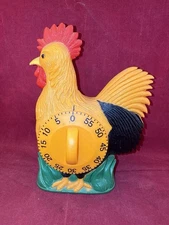 Vintage Rooster Timer 60 Minute Kitchen Orange Farmhouse Mid-Century Decor