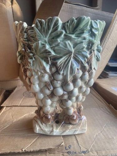 1950's Cluster Of Grapes McCoy Pottery Vase/Vintage Mid-Century Art Pottery