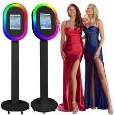 Portable iPad Photo Booth Stand RGB Ring Light Selfie Station for Party Weddings