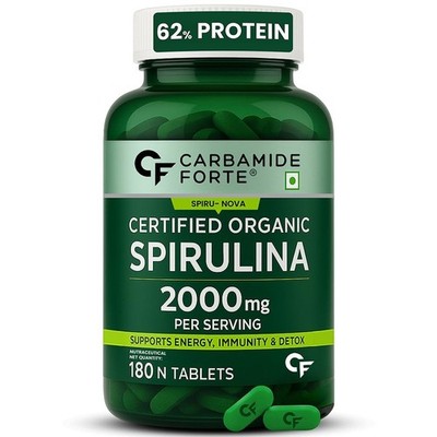 Carbamide Forte 100% Organic Spirulina 180 Tablets Free Shipping World Wide