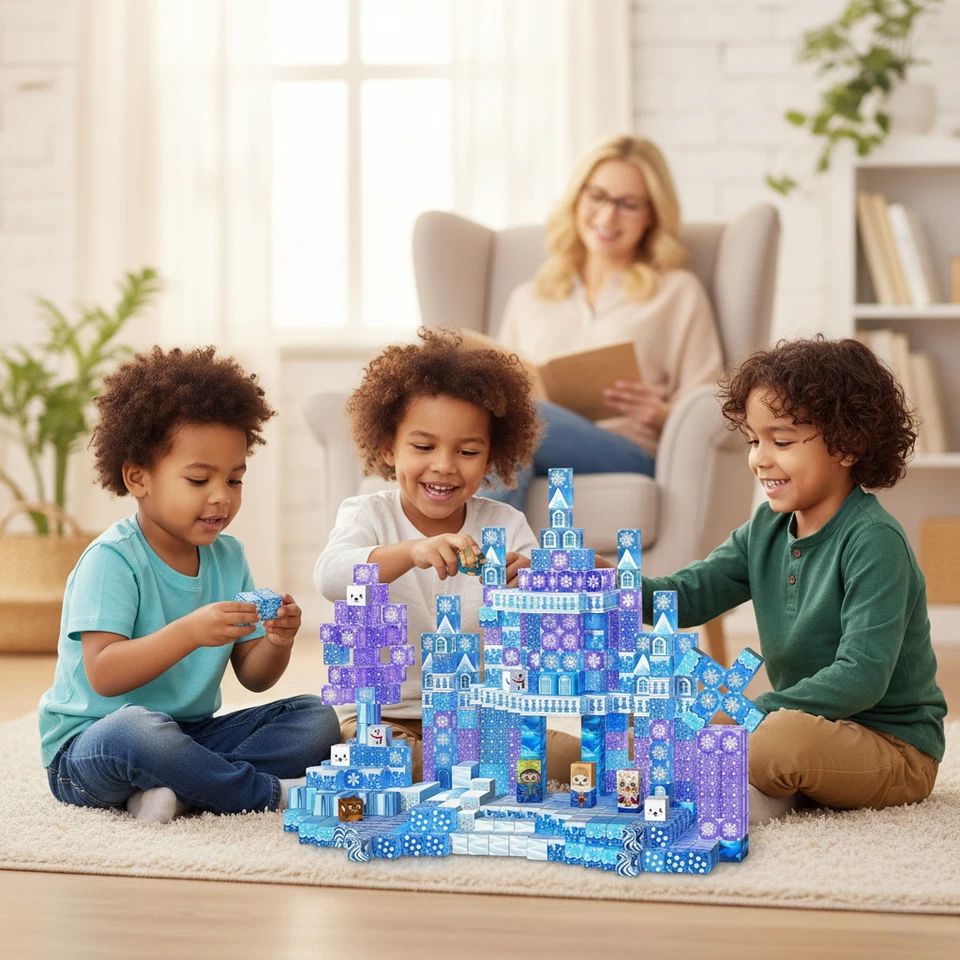 uMadeUs Magnetic Blocks Building Set - Puzzle Cubes as STEM Toys for Kids - Image 3 of 4