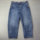 American Eagle Jeans Women 31 (34x25) Regular Blue Barrel Distressed Faded