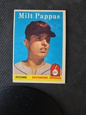 MILT PAPPAS 1958 TOPPS ROOKIE BASEBALL CARD # 457 Baltimore Orioles. rookie card picture