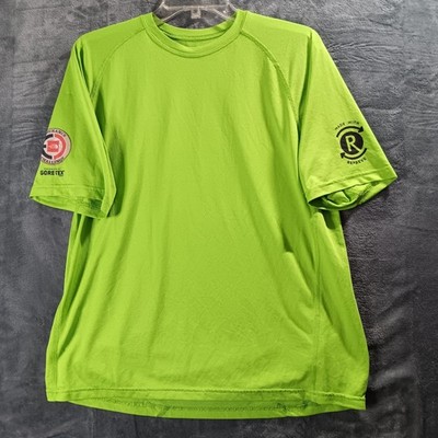 The North Face Flash Dry Mens Medium Shirt Neon Lime Green Short Sleeve Workout