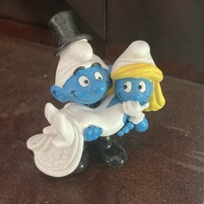 Smurfs Bride & Groom Wedding Cake Topper