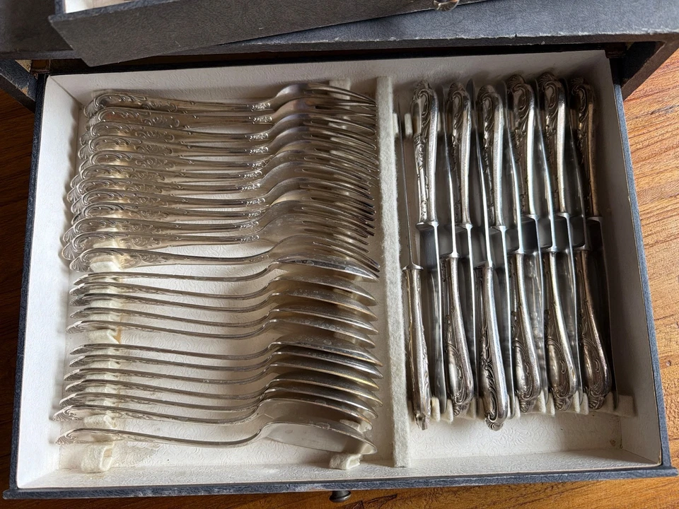 Rokoko Silberbesteck Solingen 12 Pers. 84 Teile Silber 100 - Bild 4 von 4