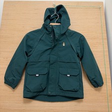 Hush Puppies Kids Forest Green Hooded Windbreaker Jacket Size 120/60 Logo