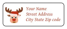 30 Christmas personalized return address labels stickers tags Reindeer