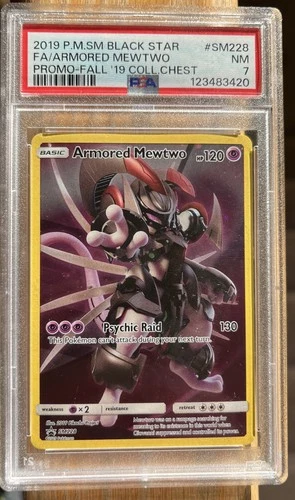 ARMORED MEWTWO #SM228 2019 POKEMON SM BLACK STAR FALL PSA 7