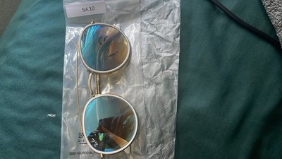 Ray-Ban RB3592/N Round Sunglasses Gold Metal Frame Blue Mirrored 145mm