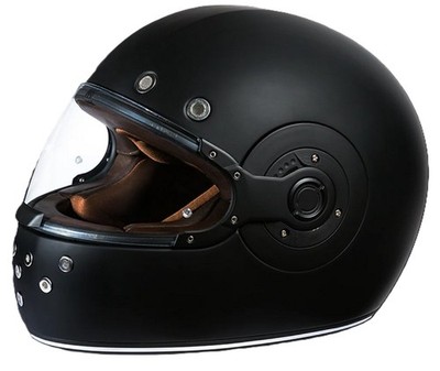 Daytona Retro Full Face Helmet Dull Black Small