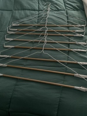 Set Of 8 Handmade Heavy Duty Wood & Metal XL Shirt & Clothing Hangers-23in Wide