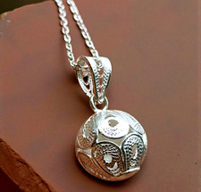 925 Sterlingsilber Halskette–Handgefertigter Designschmuck-Kugel&Kette-Geschenk