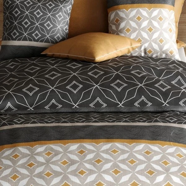 Housse de couette 240x260 cm + 2 taies d'oreiller 63x63 cm Coton 57 fils Ota - Photo 2/4