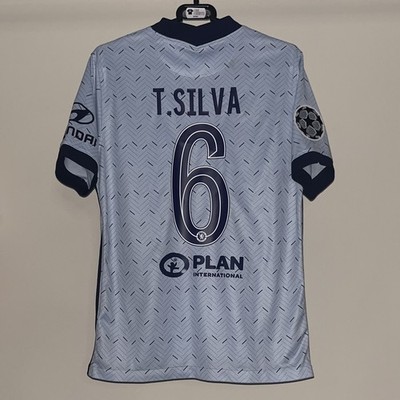 Chelsea 2020/21 Nike Away Football Shirt Blue Thiago Silva 6 UCL Mens Medium