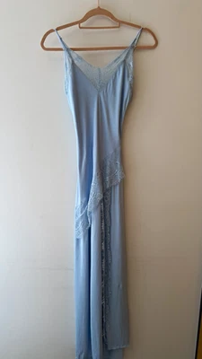 Reserved Blue Lace Trim Slip dress Size M - Image 1 of 4