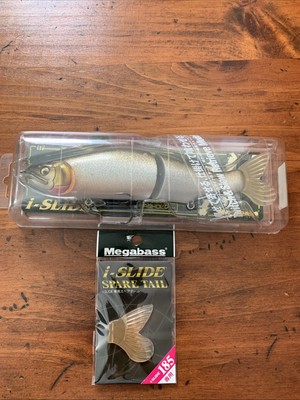 megabass i slide 185 Silver Salmon Used Nice W/spare Tail Nib Glidebait Oldstock