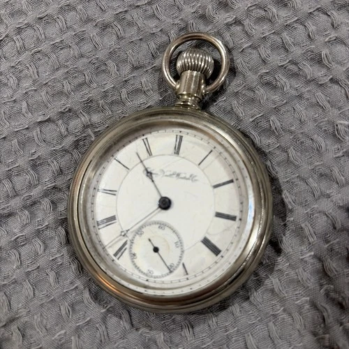 Antique Elgin Natl. Watch Co 1892 7j 18s Grade 73 Hinged Mvmnt Runs Pocket Watch