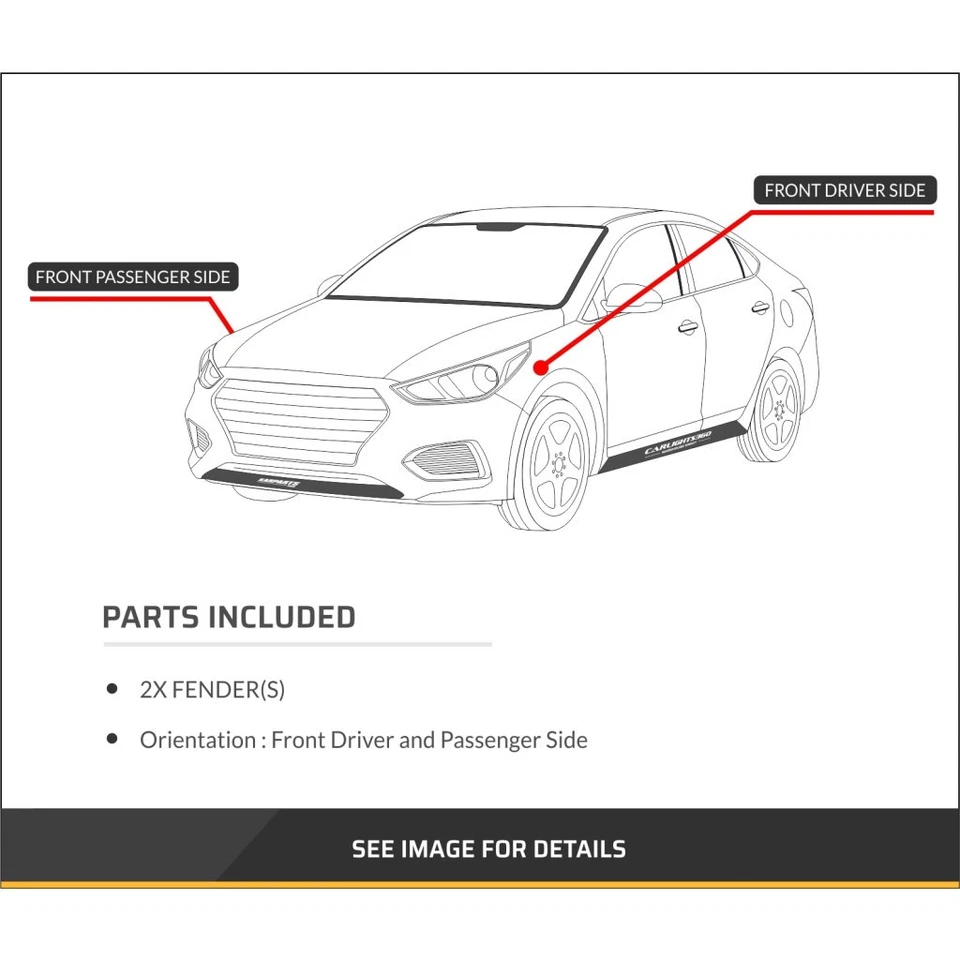 For Audi A3 2015-2018 Fender Driver And Passenger Side | Pair | Front CAPA Steel Foto 2 de 2