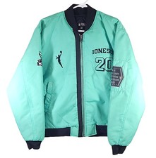 Sabrina Ionescu New York Liberty FISLL Bomber Flight Jacket Coat Teal New Large