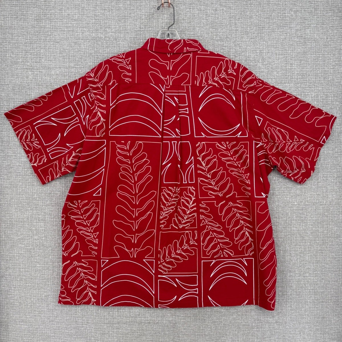 Sig Zane Hawaii Button Down Shirt Mens 3XL Red Abstract Tropical