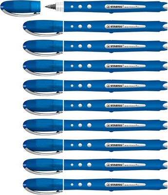 STABILO - Tintenroller - worker+ colorful - medium - 10er Pack - blau