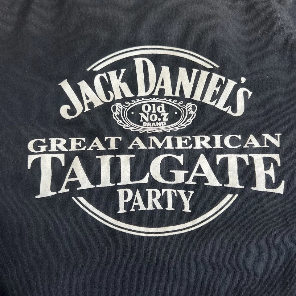 Vintage Jack Daniel's Whiskey Jersey Shirt Mens XL Black Striped Long Sleeve 80s - Image 2 of 4