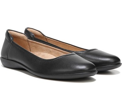 Naturalizer Women's Flexy Ballet Flat Black Leather Size 10