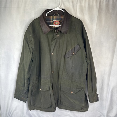 #ad The Australian Outback Jacket Collection Mens XL Green Chore Oil Skin Ranch Wear $195.00