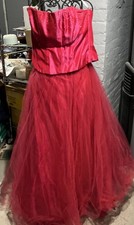 VTG Y2K Blondie Nites Prom Gown Maxi Skirt Corset Lace Top Sheer Overlay Fairy