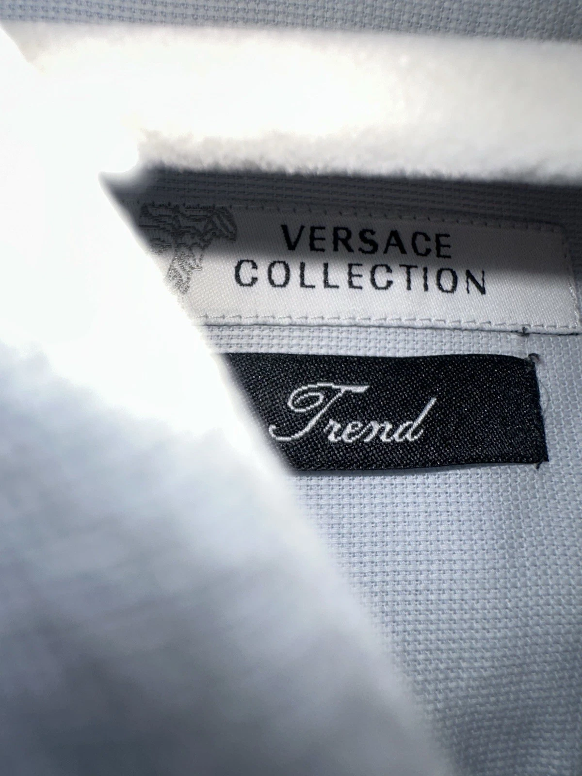 Versace camicia elegante uomo blu chiaro tendenza colletto manica lunga 16 41 usata in ottime condizioni