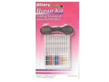 Allary Corporation Repair Kit Folding Scissors and 10 Threaded Needles Kit