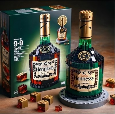 New Building Blocks Whiskey Decanter Set - Simulated Liquor Bottle Display Decor