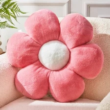 Pink Flower Pillow,Flower Shaped Throw Pillow 15.7In Daisy Pillow Cute Flower 